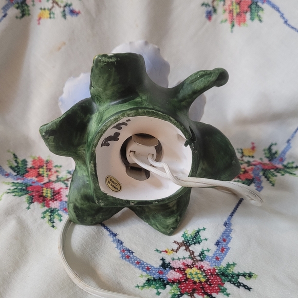 2/$26 Vintage Blue Porcelain Rose Lamp - Picture 5 of 10